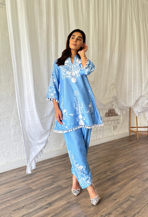 Blue Summer Kurta Set